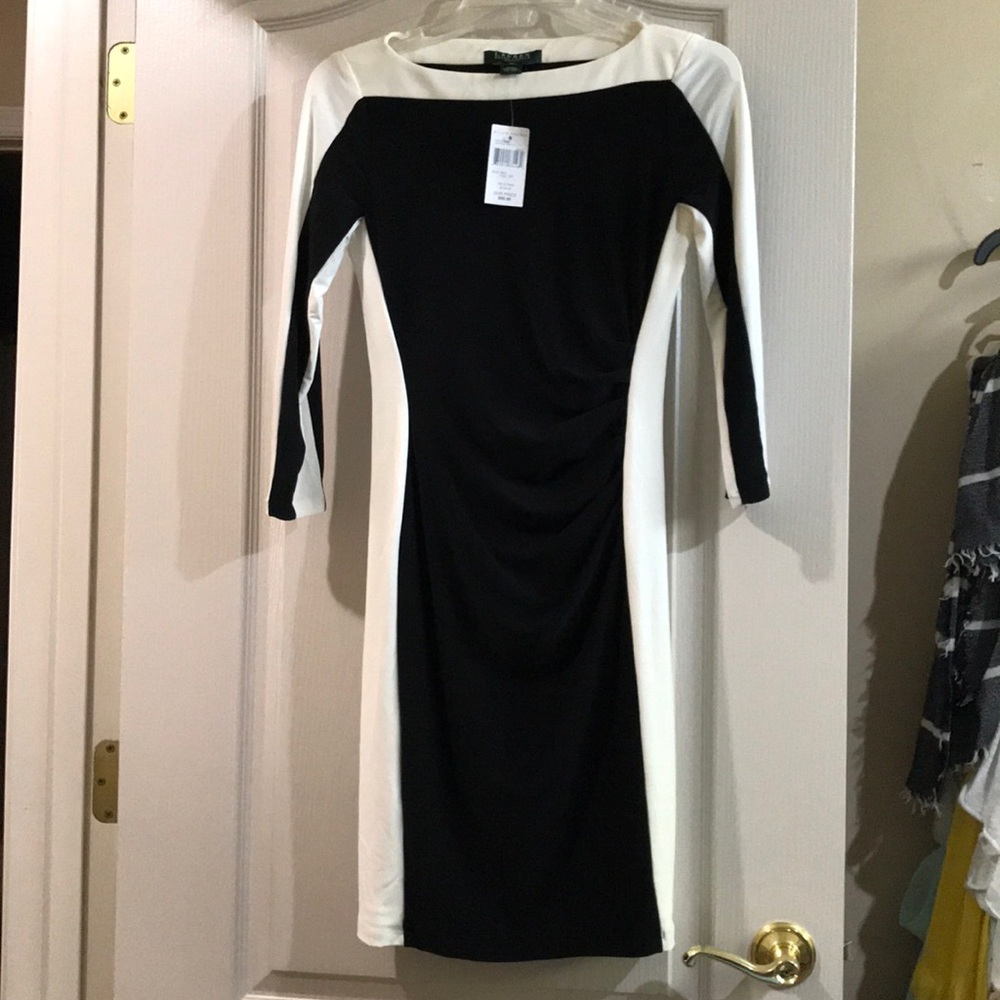 Ralph Lauren shirred boatneck dress